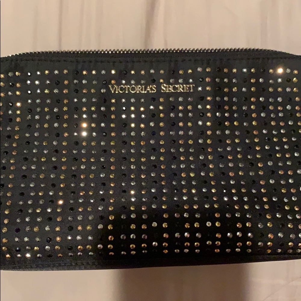 Makeup bag black with sparkle